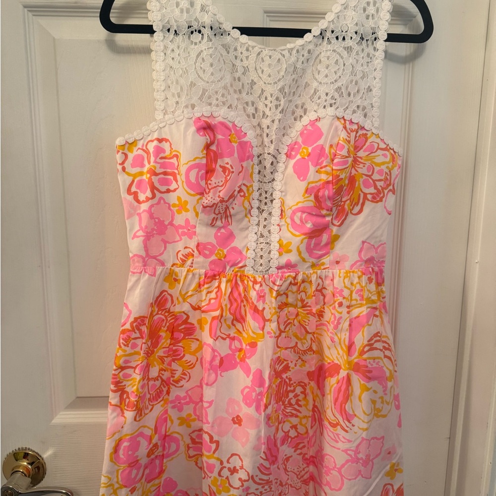 Lilly Pulitzer Raegan Dress – Resort White Happiness Is – Size 8 – NWT
